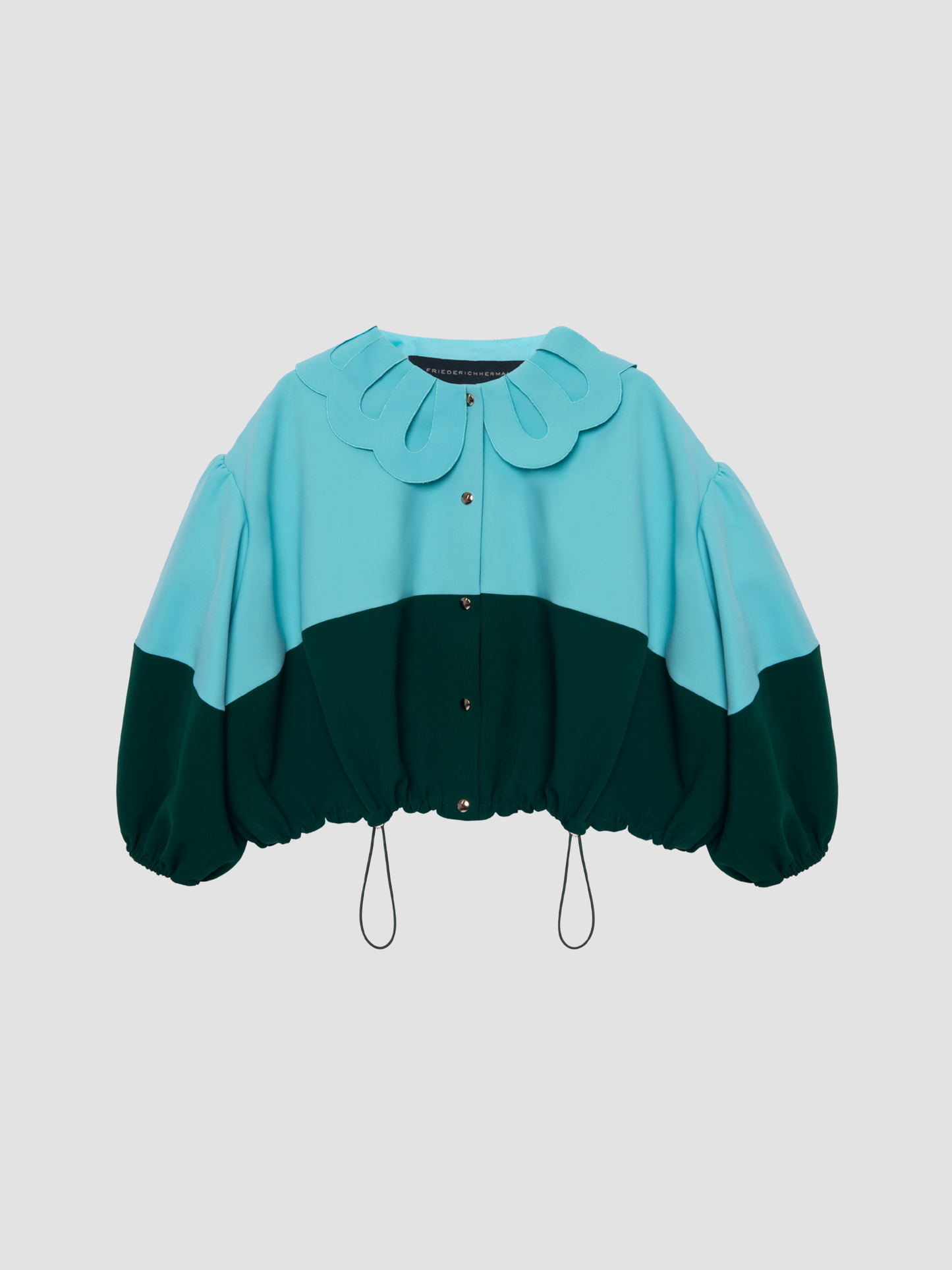 Cadet Blue & Sacramento Two-Tone Petal Collar Jacket