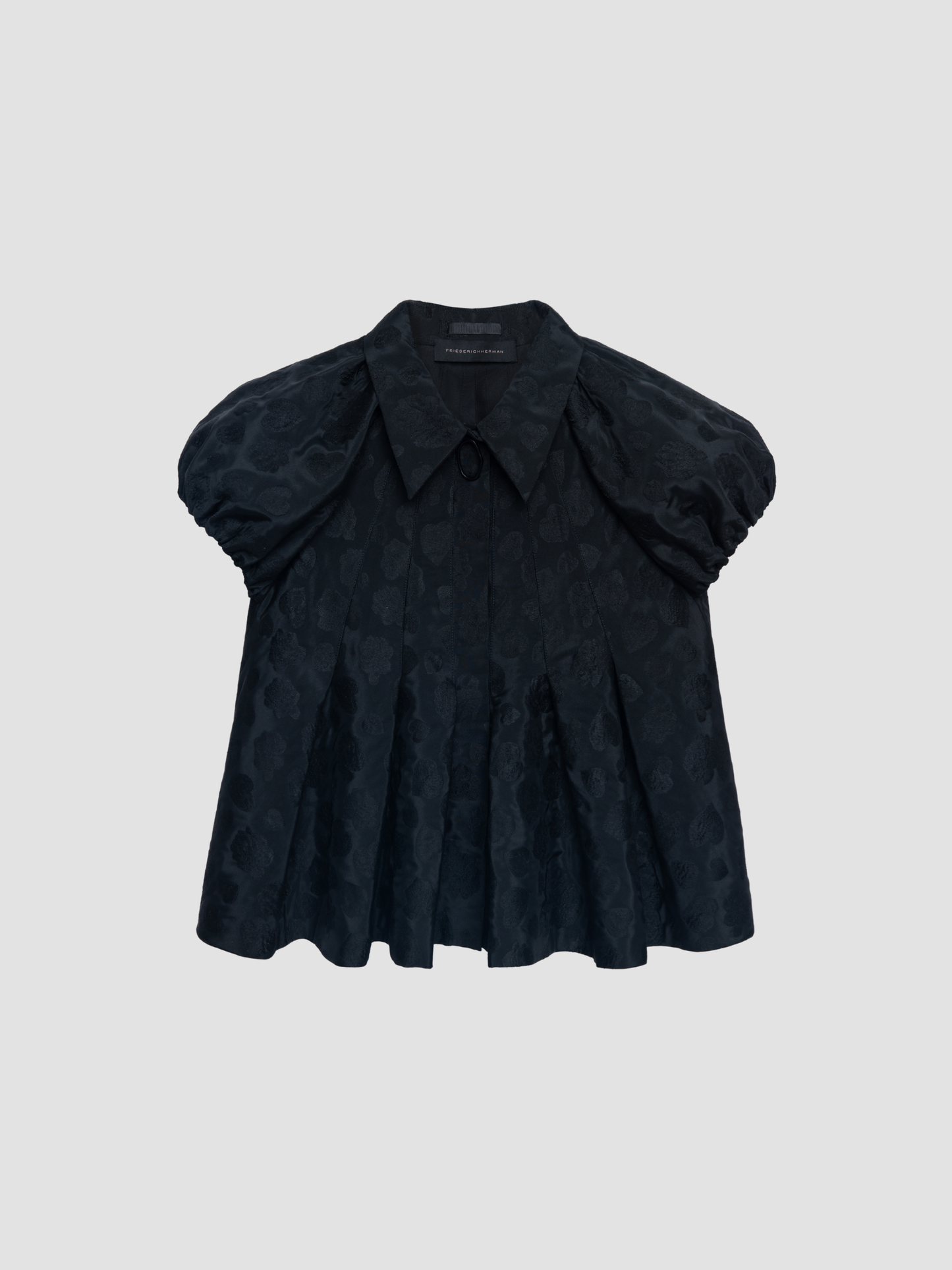 Black Heart Cloque Raglan Puff Sleeve Top
