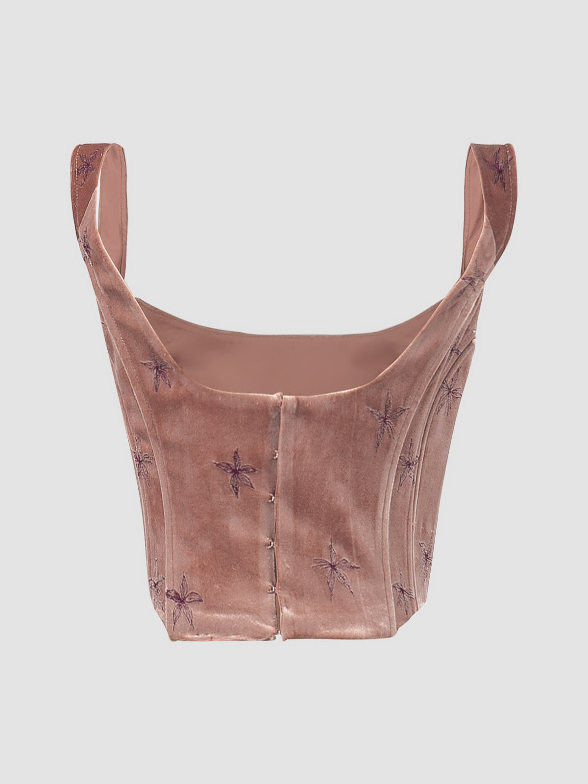 Pink Embroidered off-the-shoulder bustier