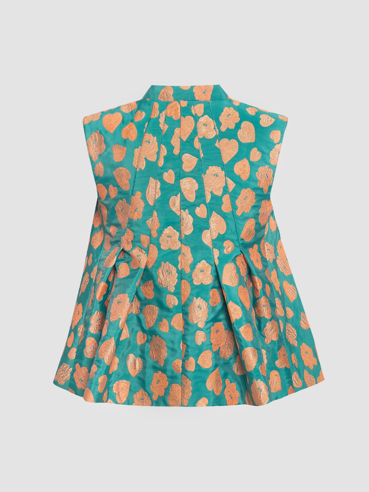 Pleated Vest Top in Tangerine Heart