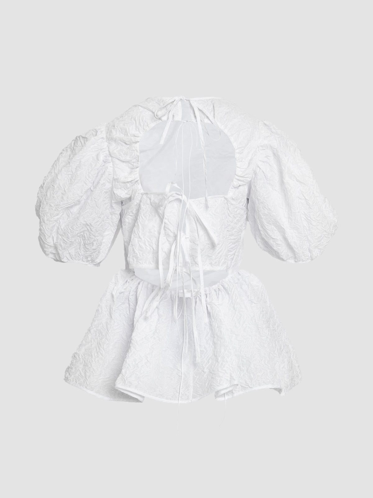 Ubah Top in Matelassé White