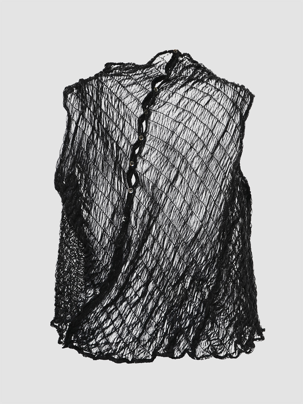 Black Slanted Gorden Layered Cheongsam Top