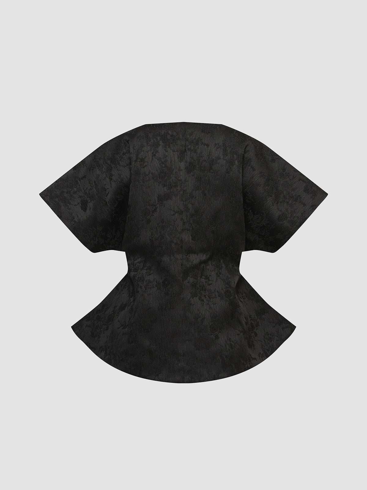 Black Jacquard Signature Kimono with Lemon Embroidery