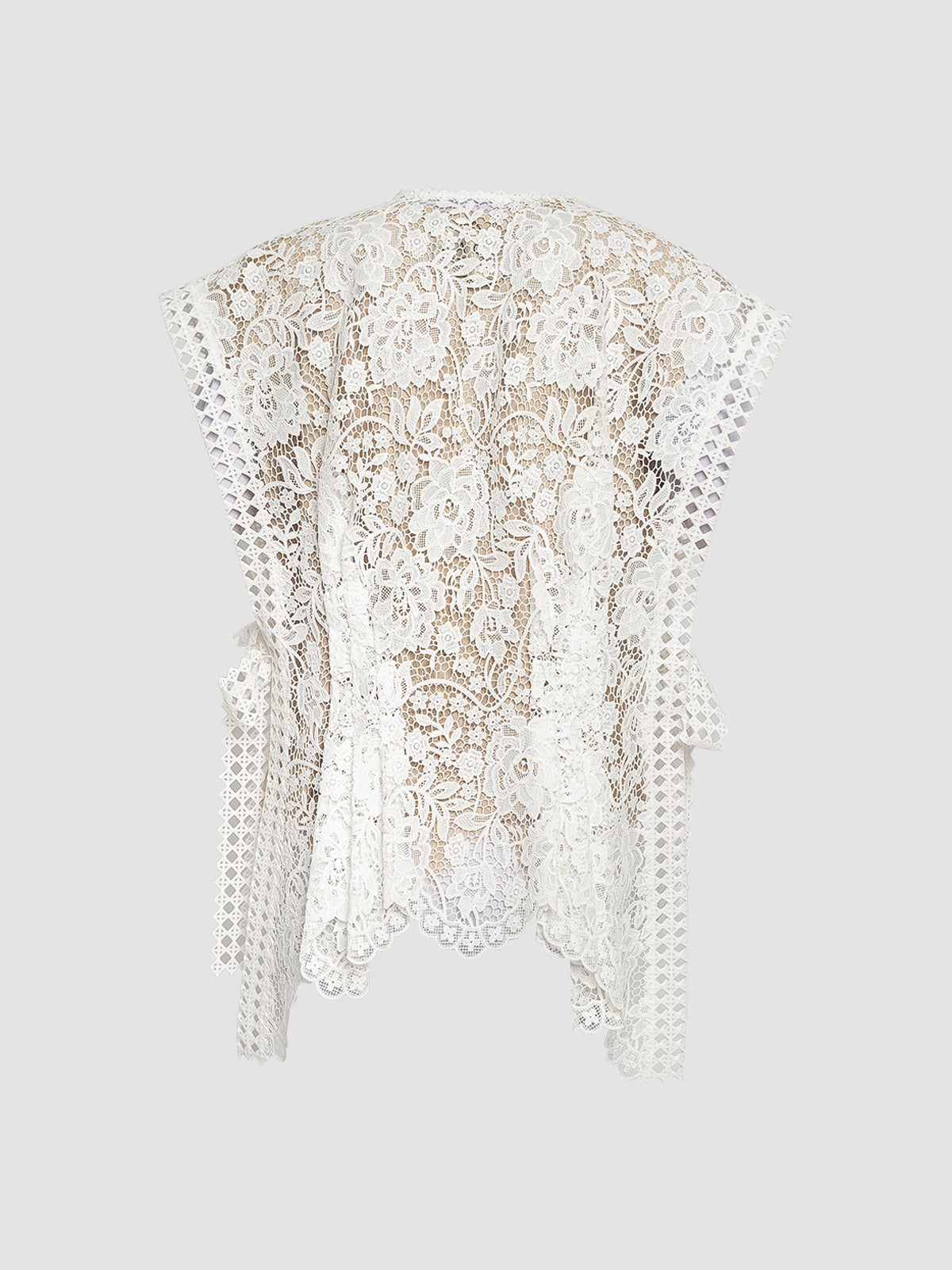 White 3D Flower Vest