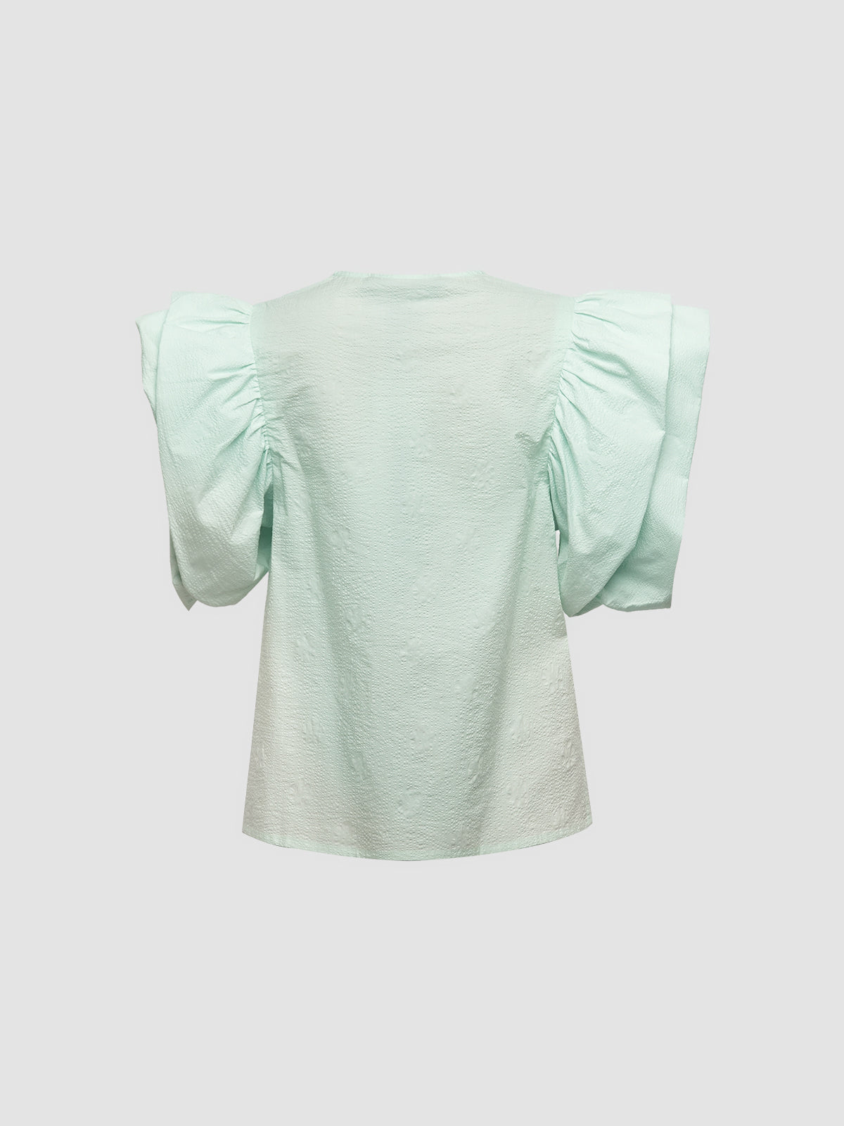 Seafoam Gathered Sleeve Blouse