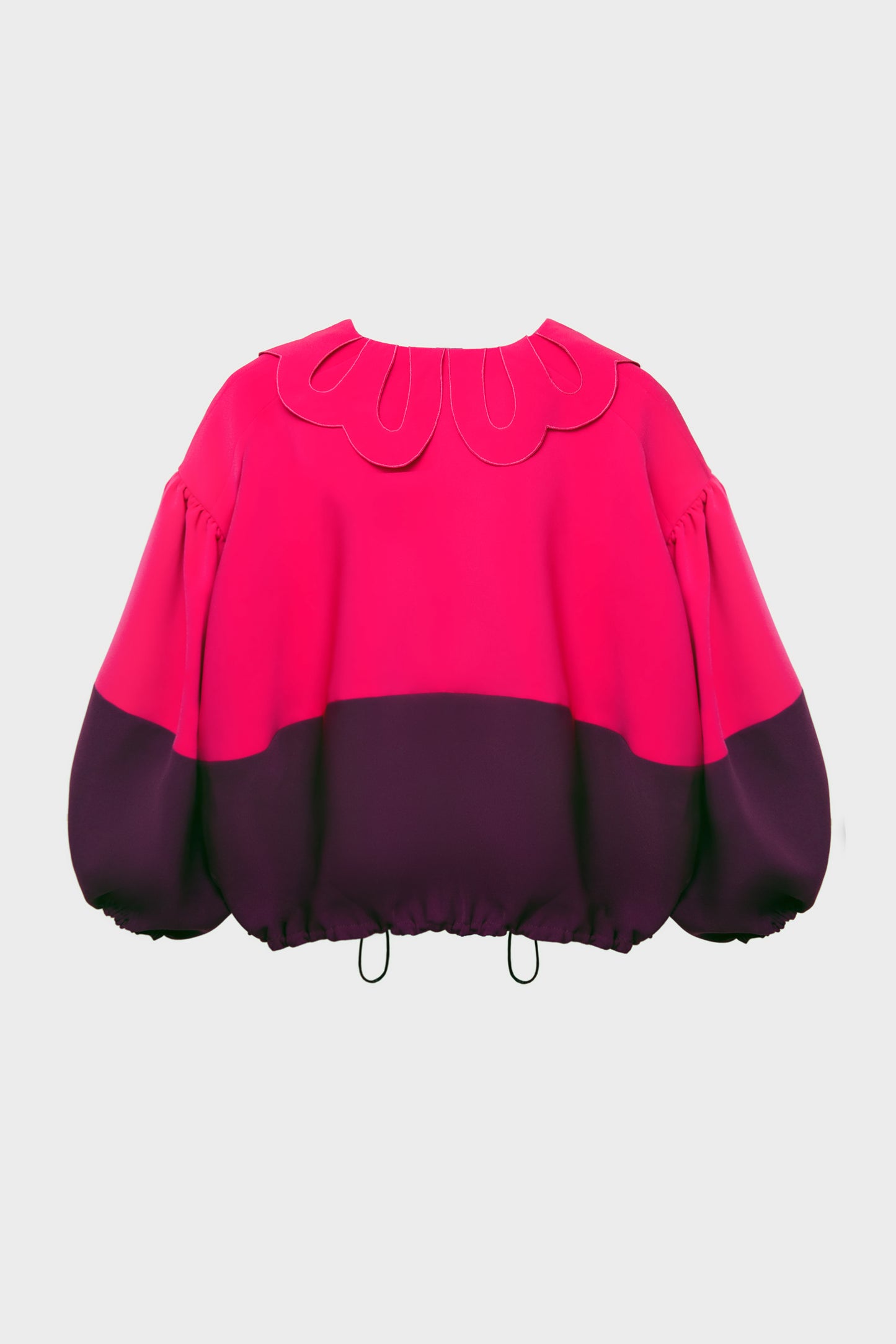 Cerise & Dark Fuchsia Two-tone Petal Collar Jacket