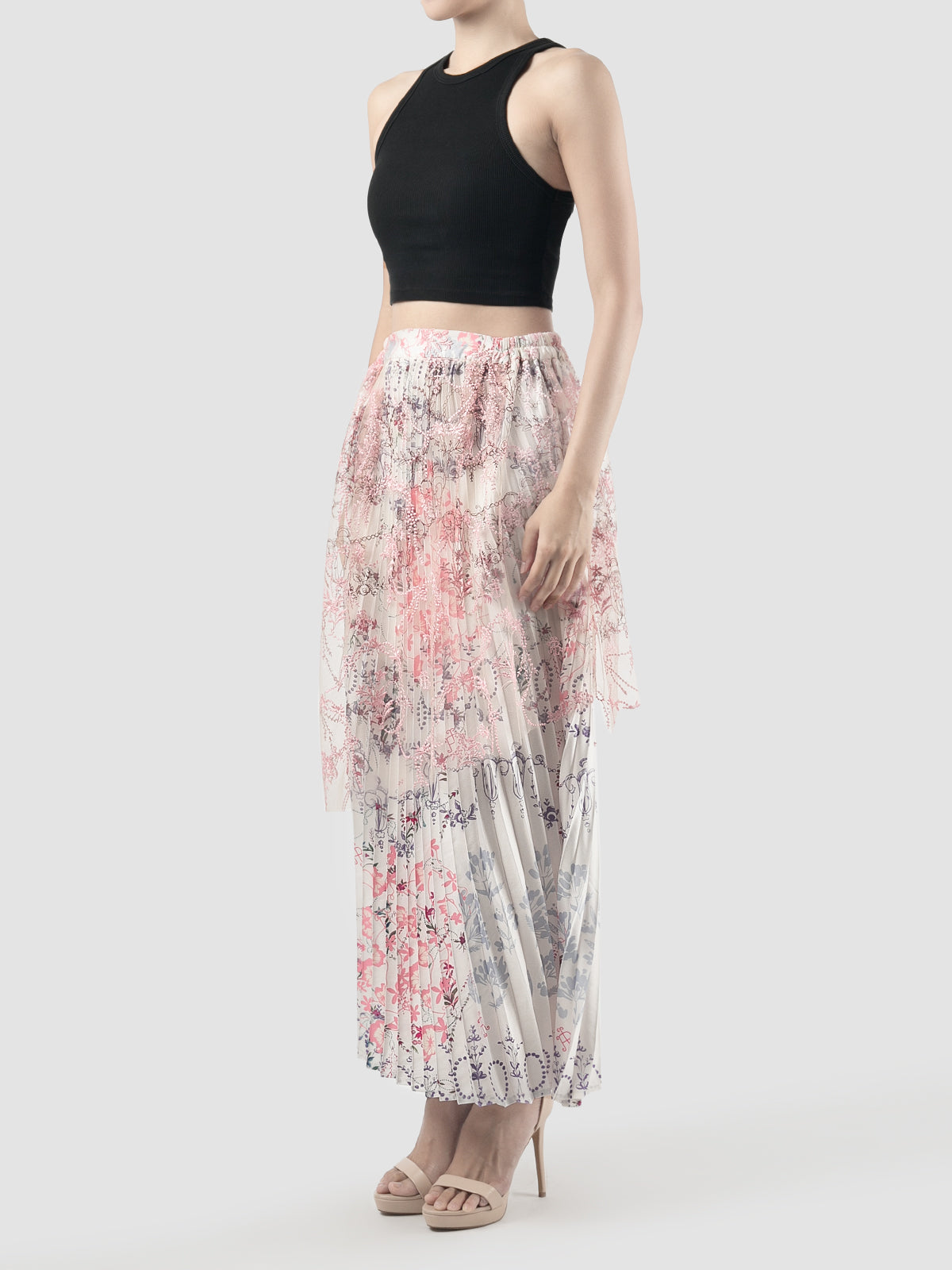 Evening Primrose Maxi Layered Pleats Skirt