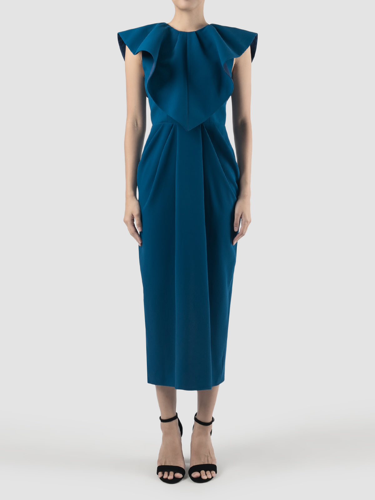 Ruvido dark royal blue sleeveless midi dress PILLAR Ruvido dark royal blue sleeveless midi dress PILLAR