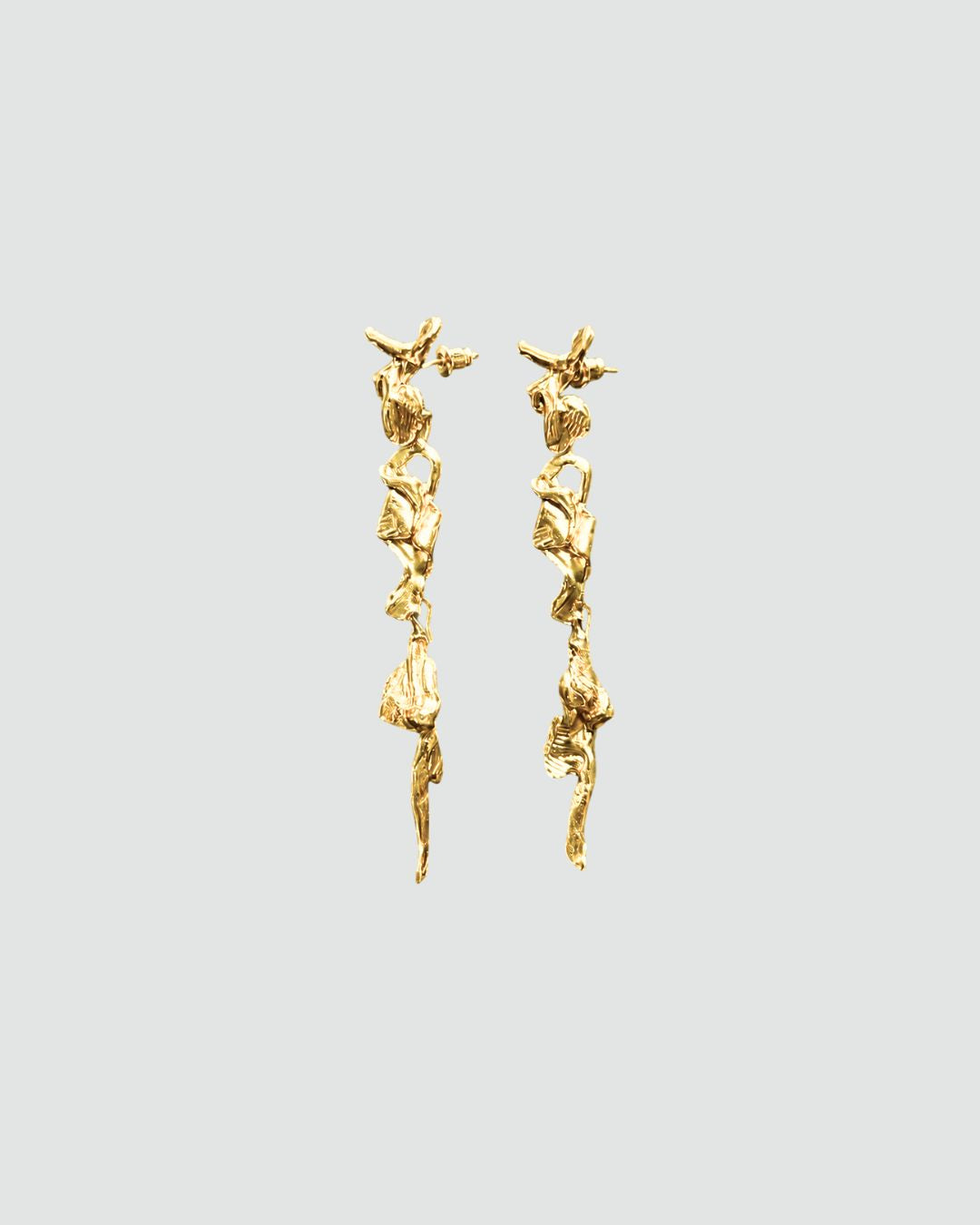 Gold Melt Long Modular Earrings