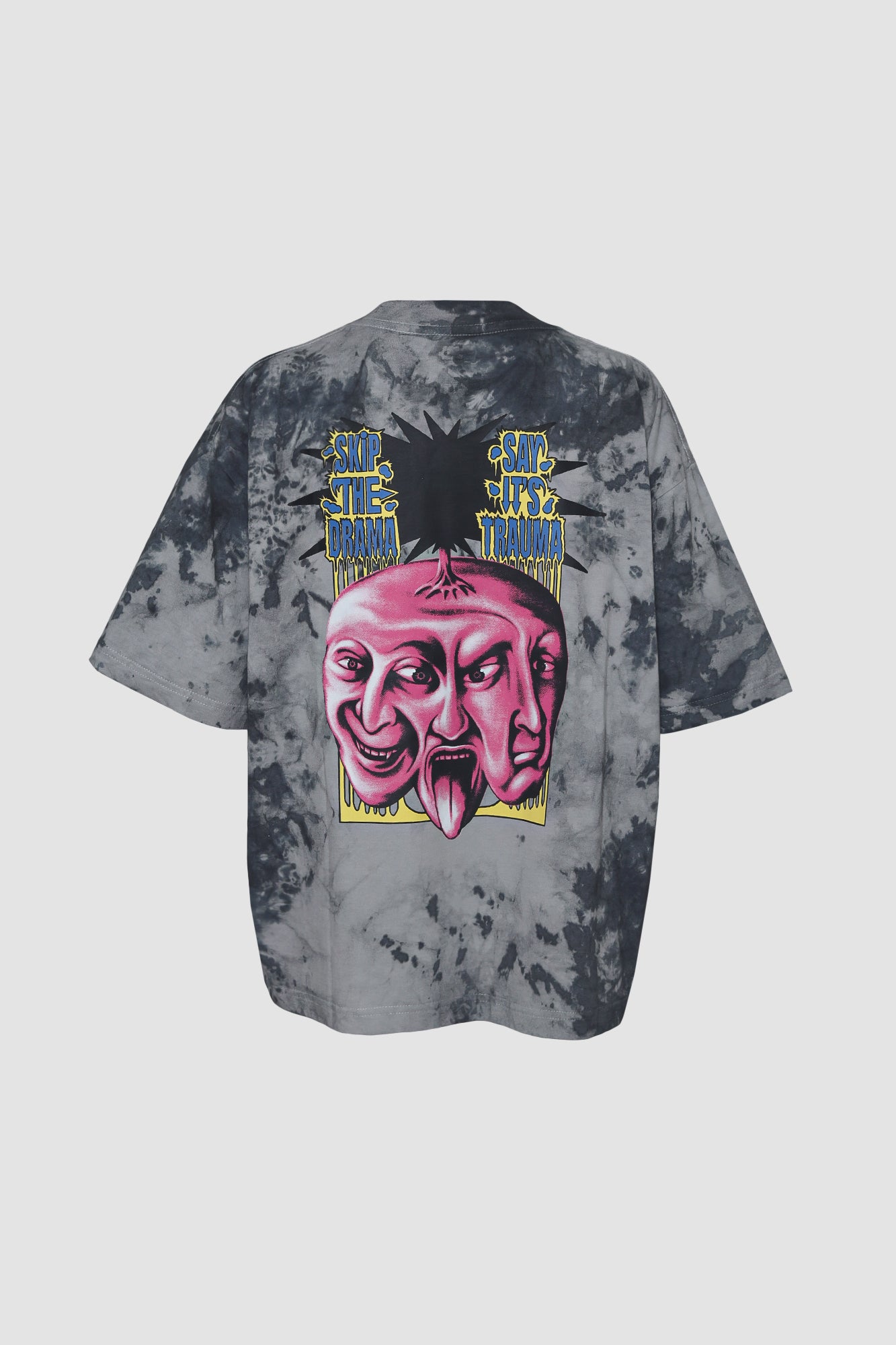 Grey/Black Two Stitches Tie Dye T-shirt