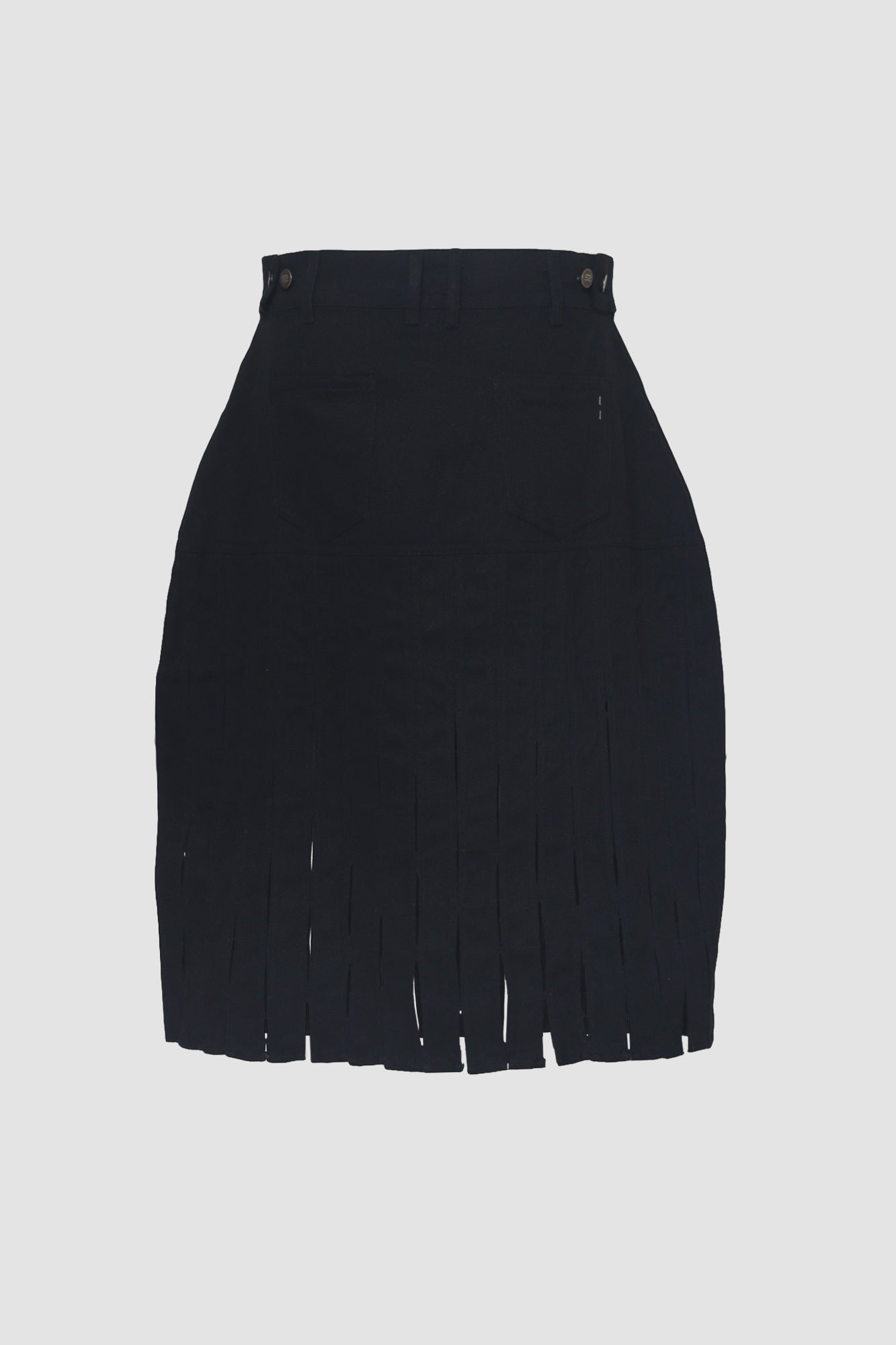 Black Halfway Denim Skirt