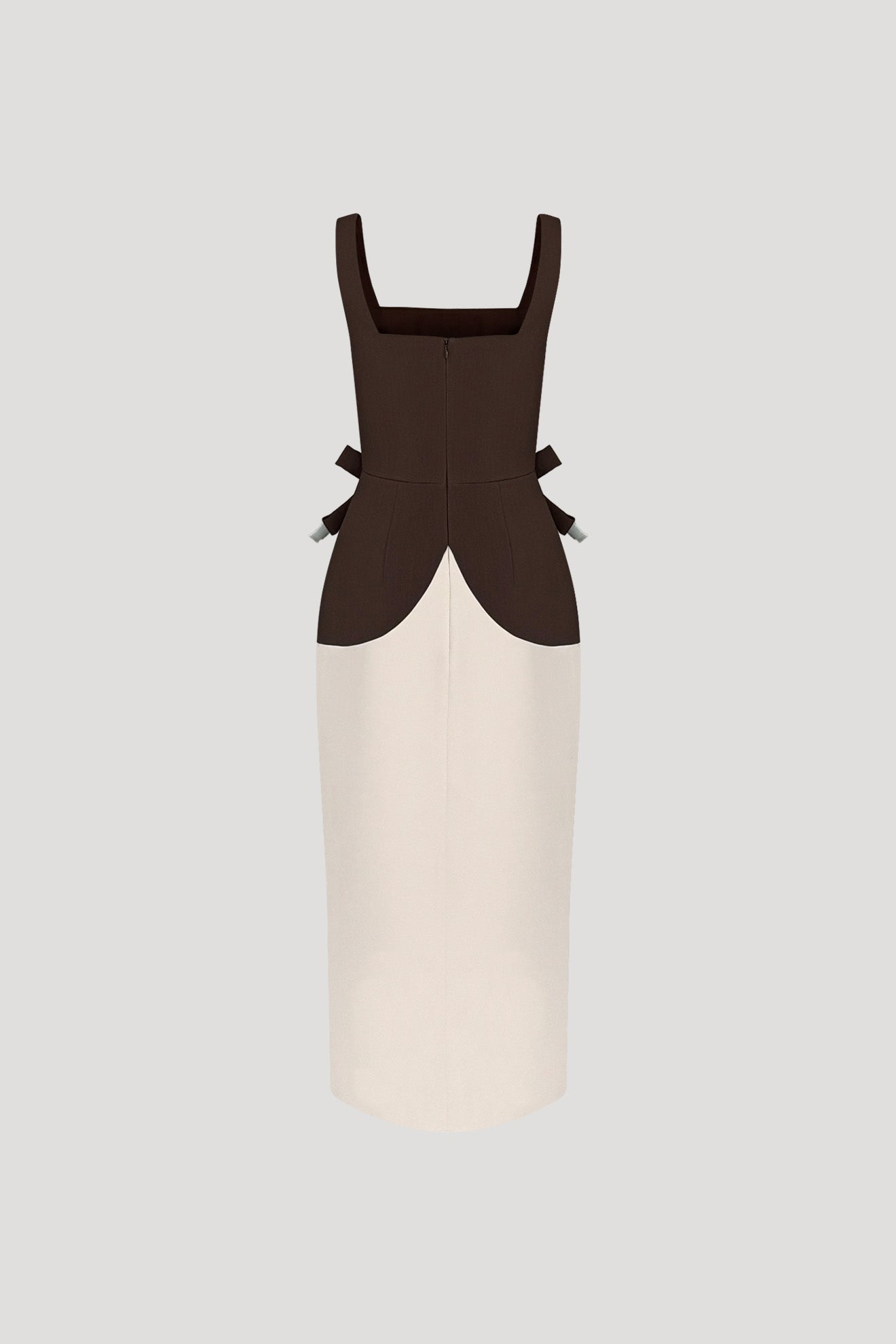 Coffee Brown & Bone White Shika Dress