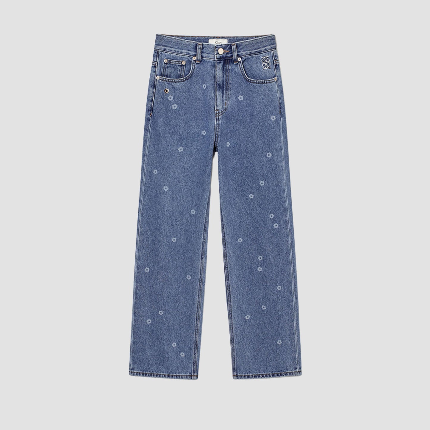 Blue Flower high-rise jeans