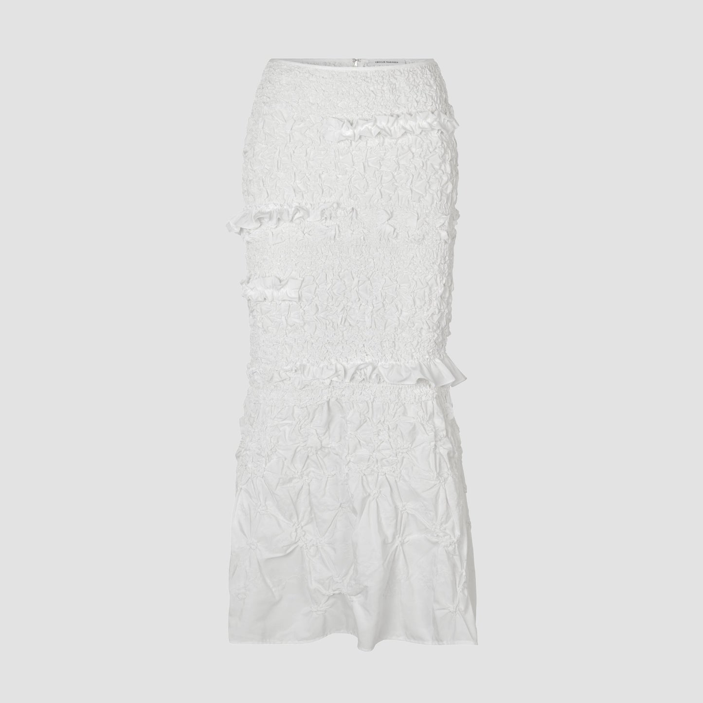 White Venus pansy smock faille long skirt
