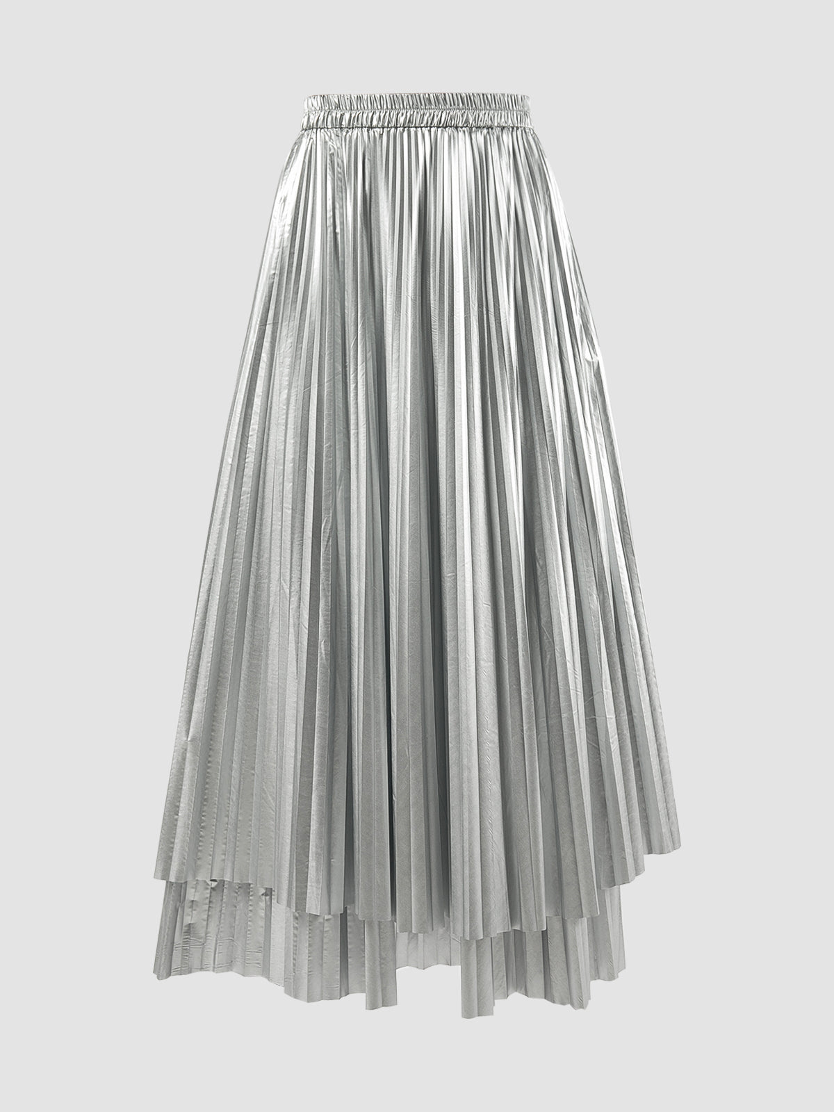 Majime light silver pleated skirt