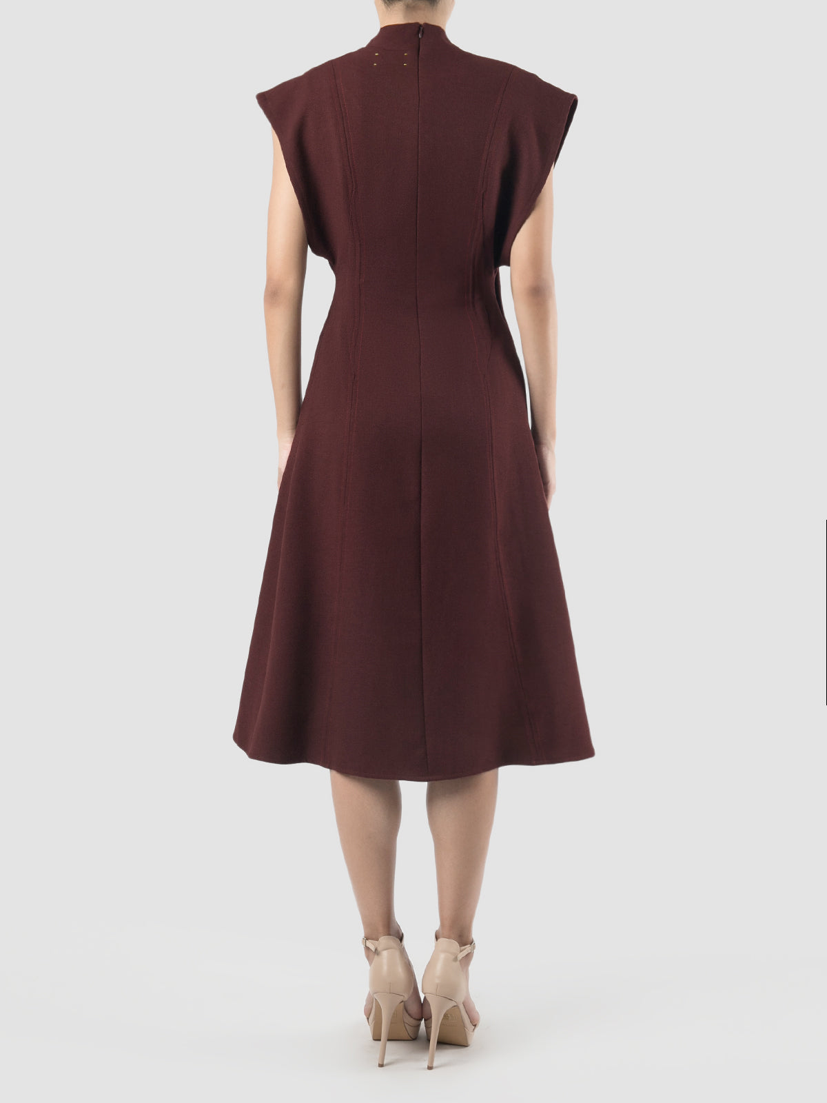 Rifo maroon midi dress