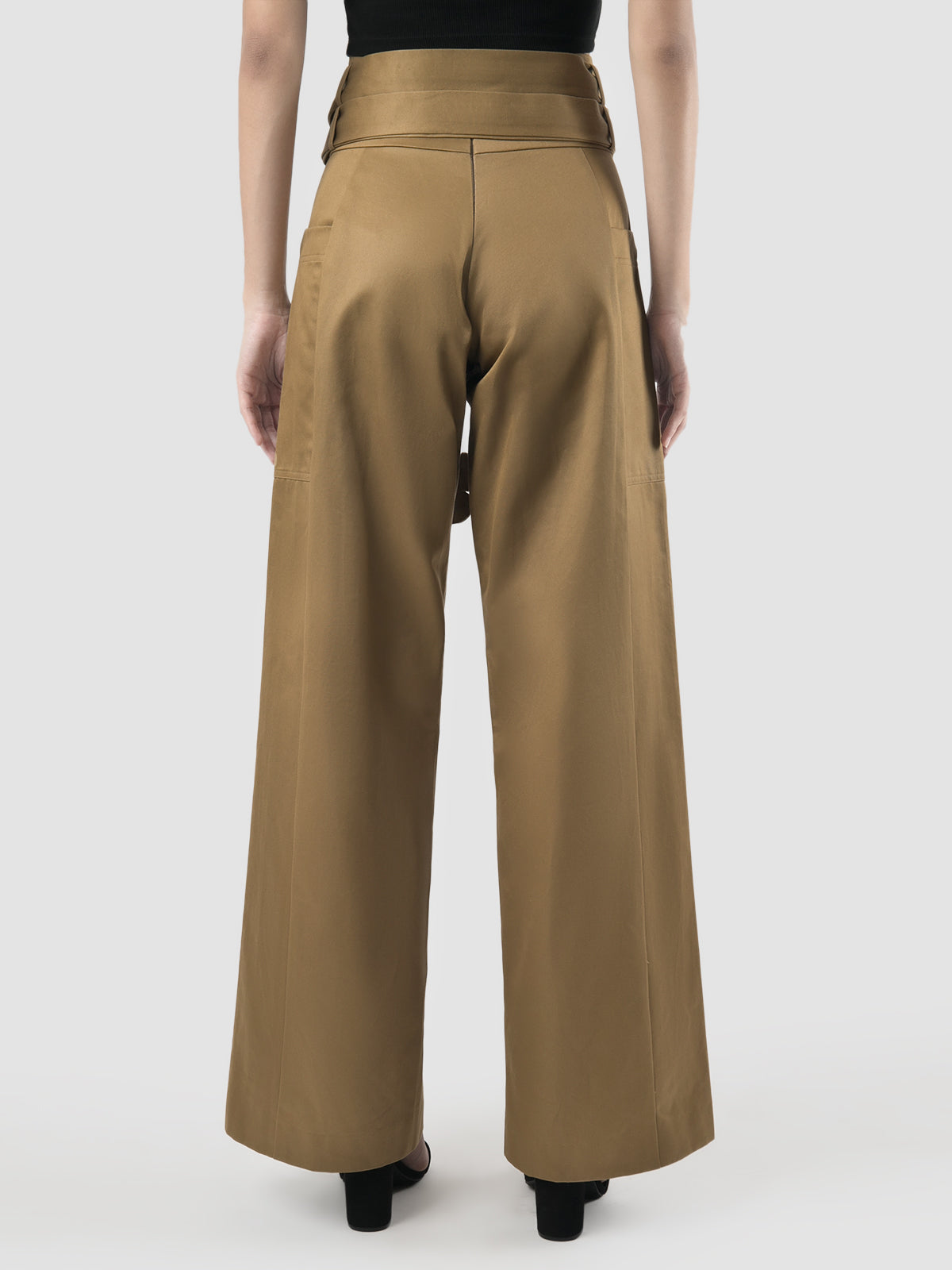 Ren khaki wide-legged pants