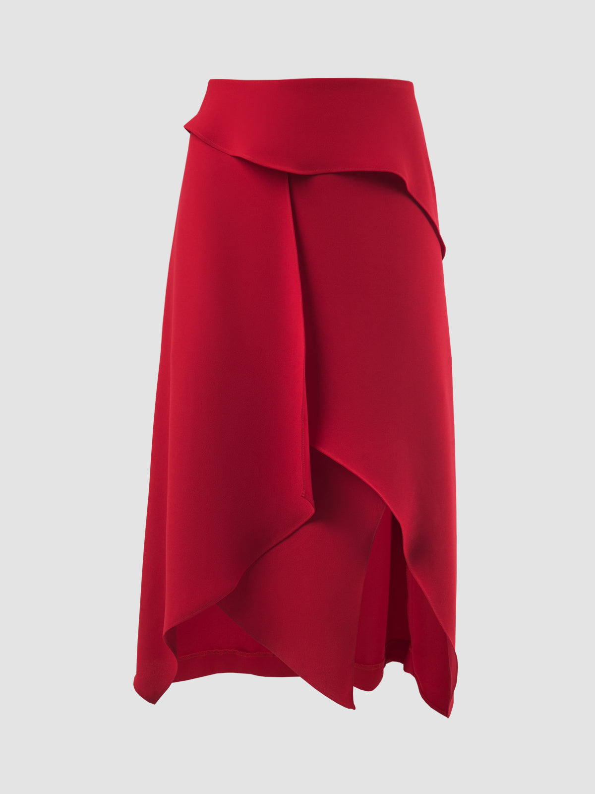 Red Waltz asymmetrical midi skirt