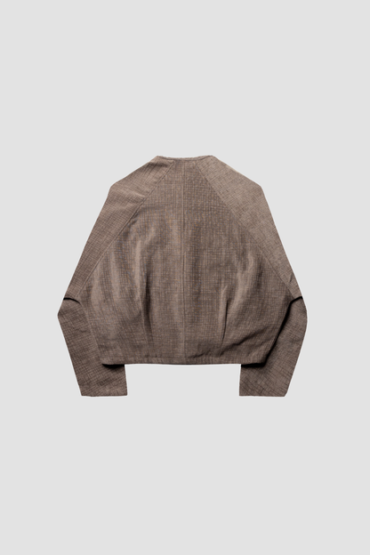 Cotswold Check Round Neck Short Jacket