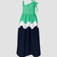 Fern green-dark blue Riksha maxi dress