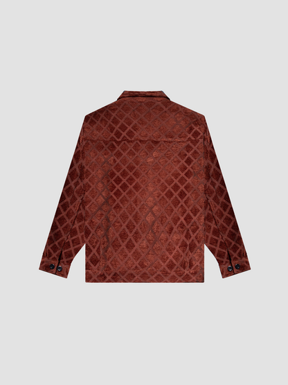 Terracota Grid Boxy Jacket