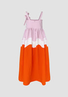 Baby pink-orange Riksha maxi dress