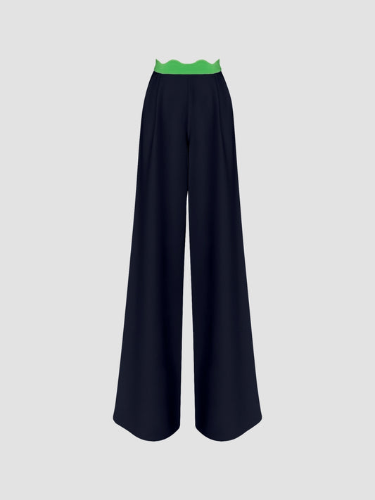Night blue-Olivine green Rakugo pants