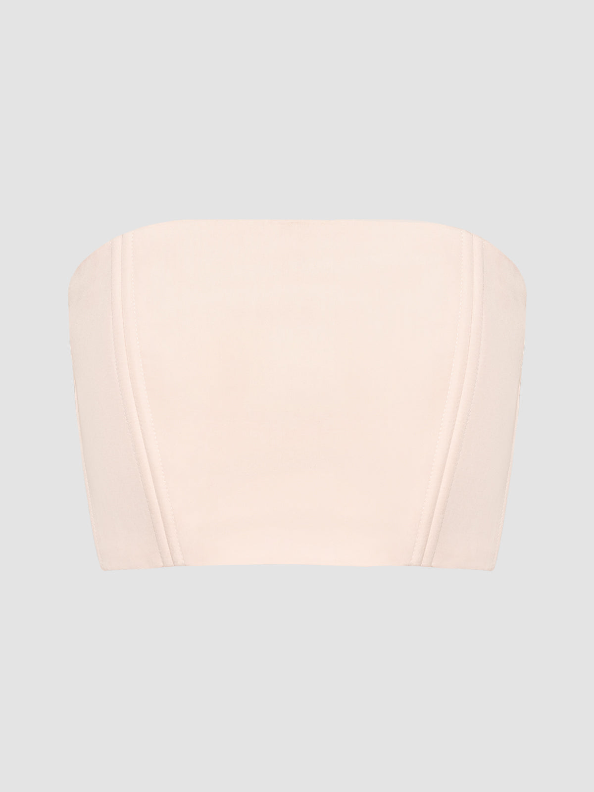 Baby pink bustier bandeau with floral zipper