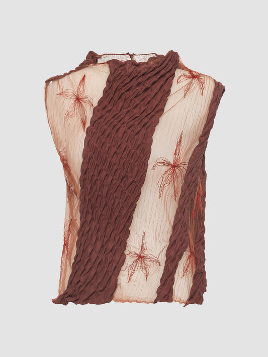 Brick red Blended Gorden sleeveless top