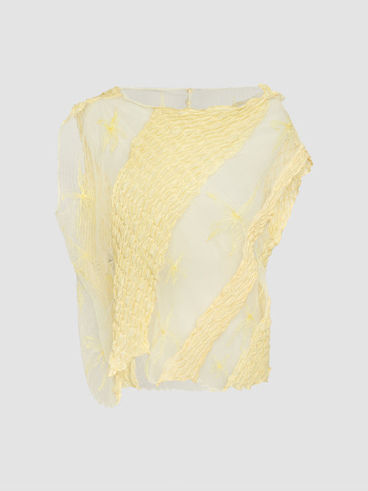 Powder yellow Blended Gorden sleeveless top