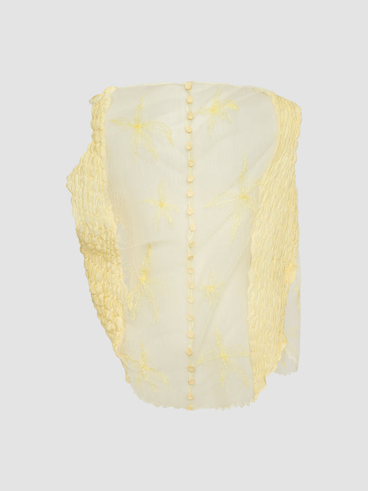 Powder yellow Blended Gorden sleeveless top