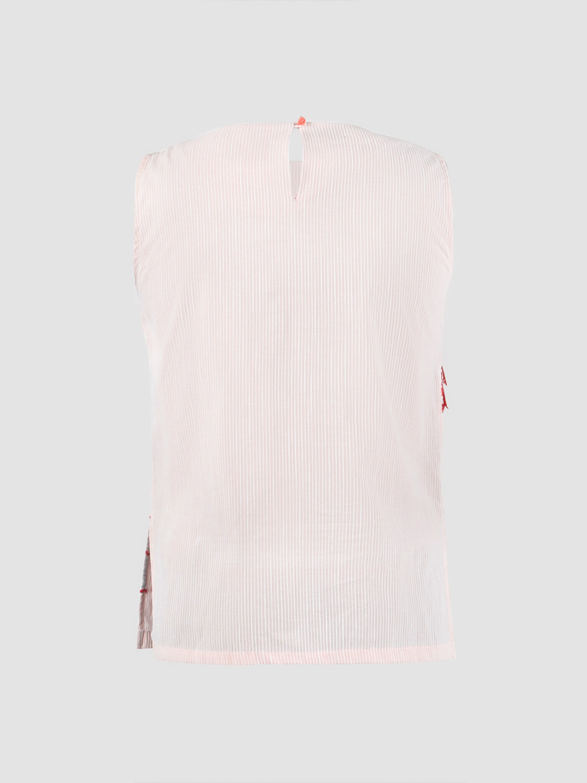 Pink knit double-layered floral tank top