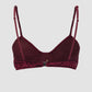 Maroon bralette with powder yellow embroidery