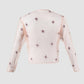Pink Gorden long-sleeved top with maroon embroidery