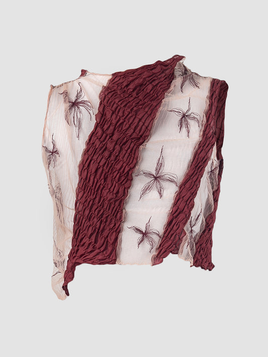 Maroon-pink Blended Gorden cropped top