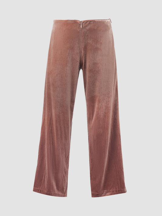 Pink Gradient Velour low rise trousers