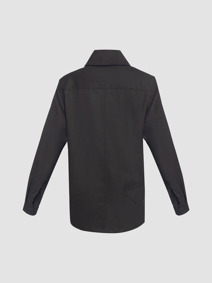 Dark brown top with halfway zipper