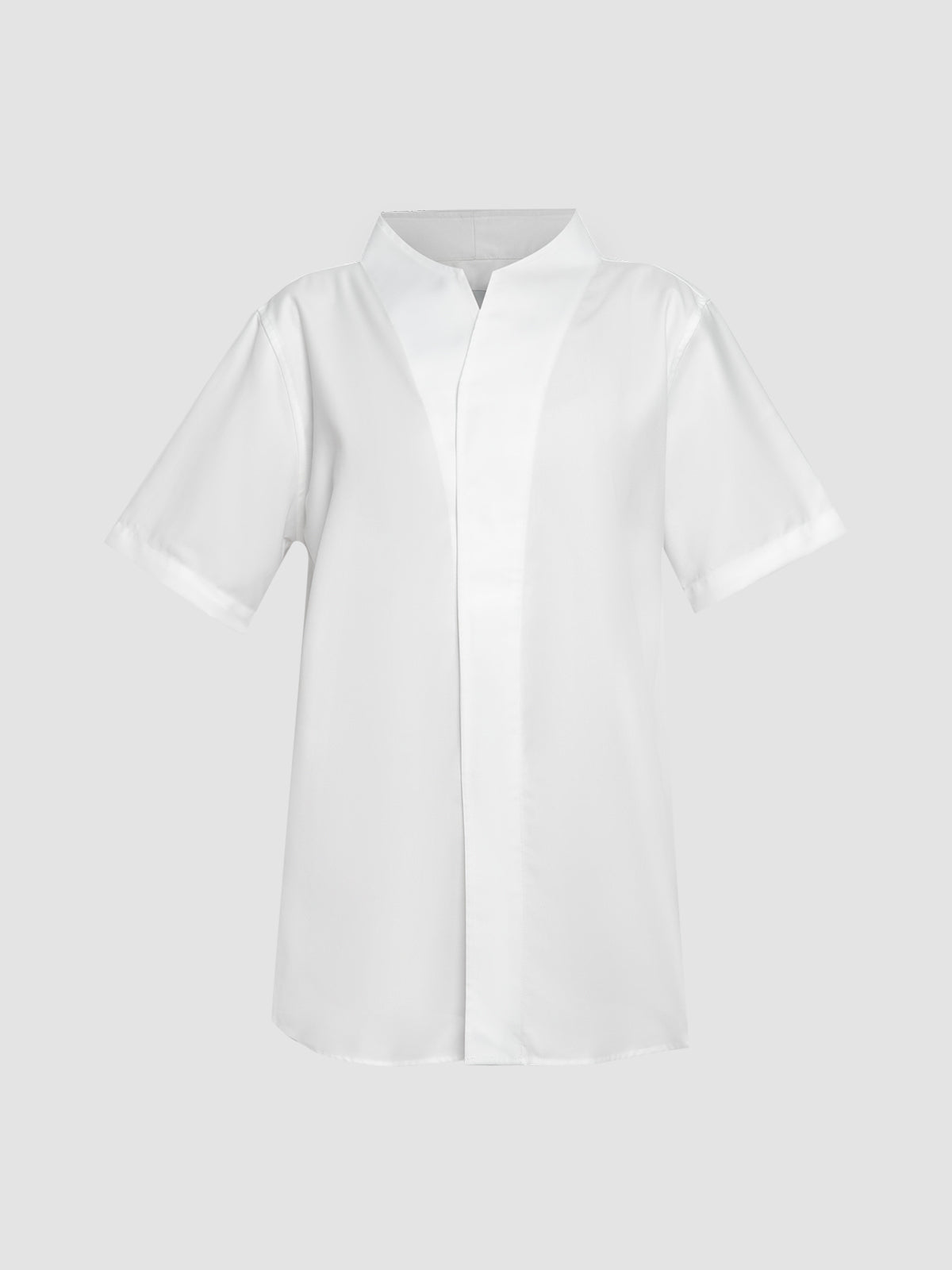 Light beige Part 5 short-sleeved loose shirt with double collar