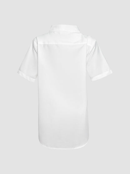 Light beige Part 5 short-sleeved loose shirt with double collar