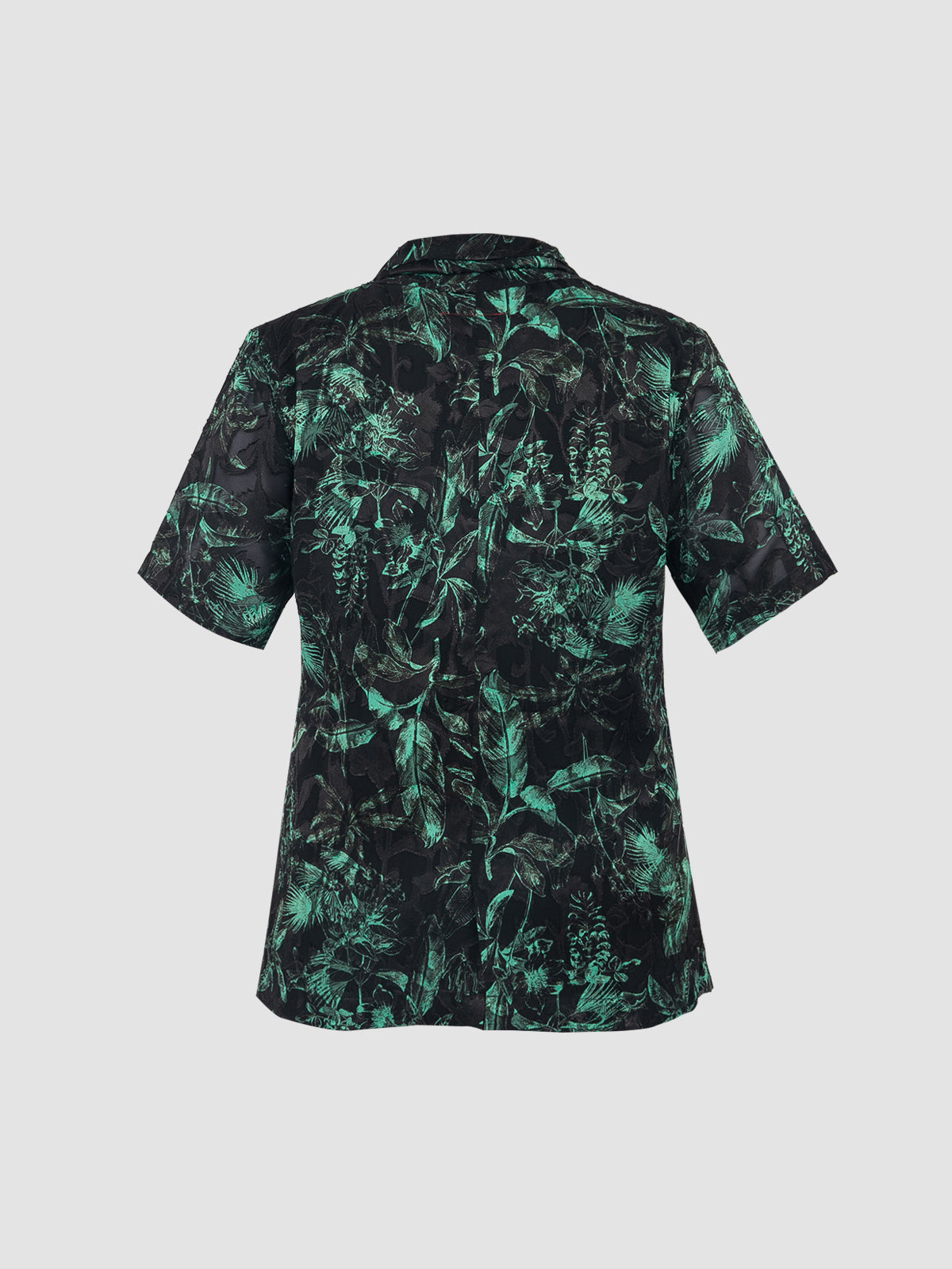 Clemencia Leaves Blouse in Black & Green