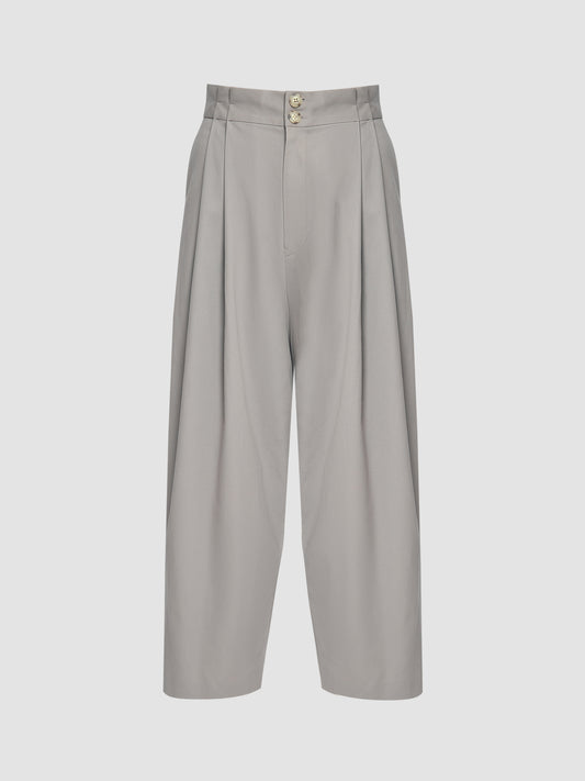 Mushroom Tucked Straight Pants