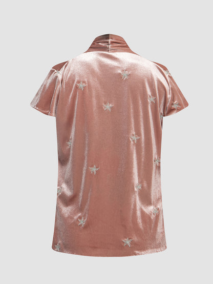 Pink with Sage Embroidery Cap Sleeved Kebaya Encim