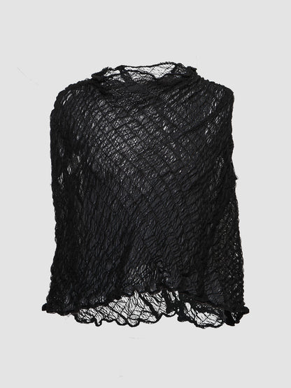 Black Slanted Gorden Layered Cheongsam Top