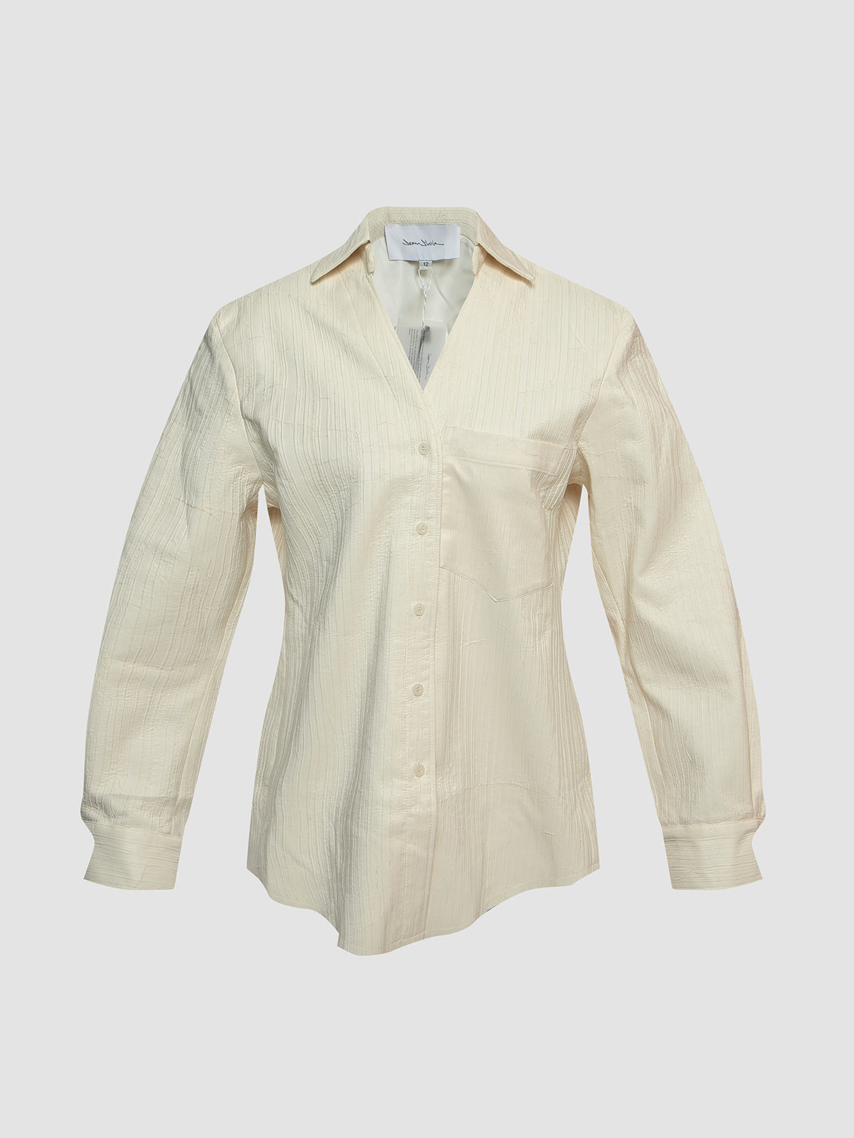 Butter Tailored Shirt Jacket with Striped Crinkled Texture