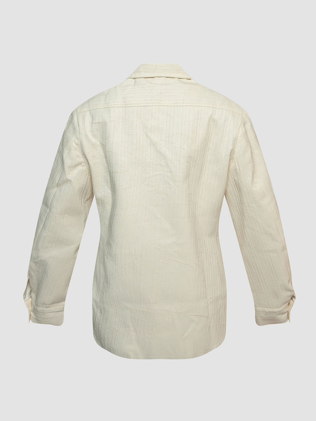 Butter Tailored Shirt Jacket with Striped Crinkled Texture
