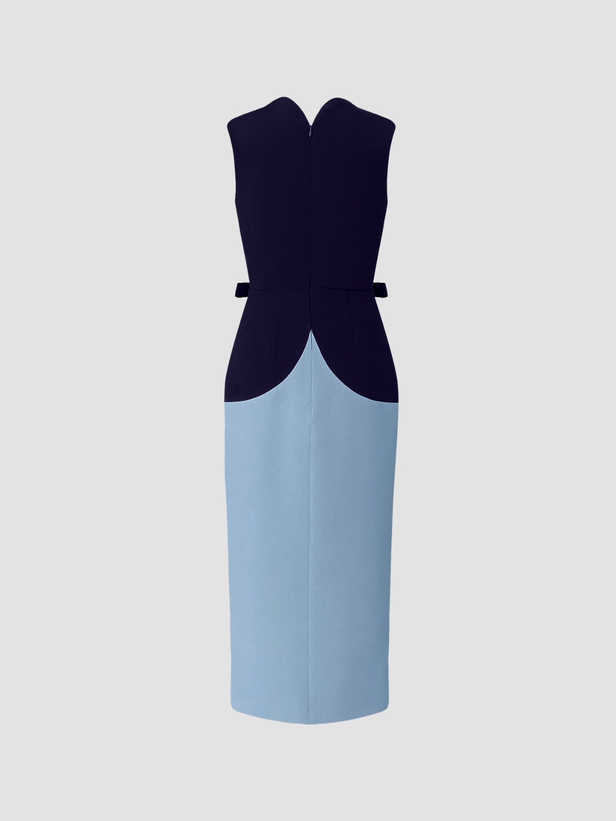 Dark blue-rock blue Omikoshi midi dress