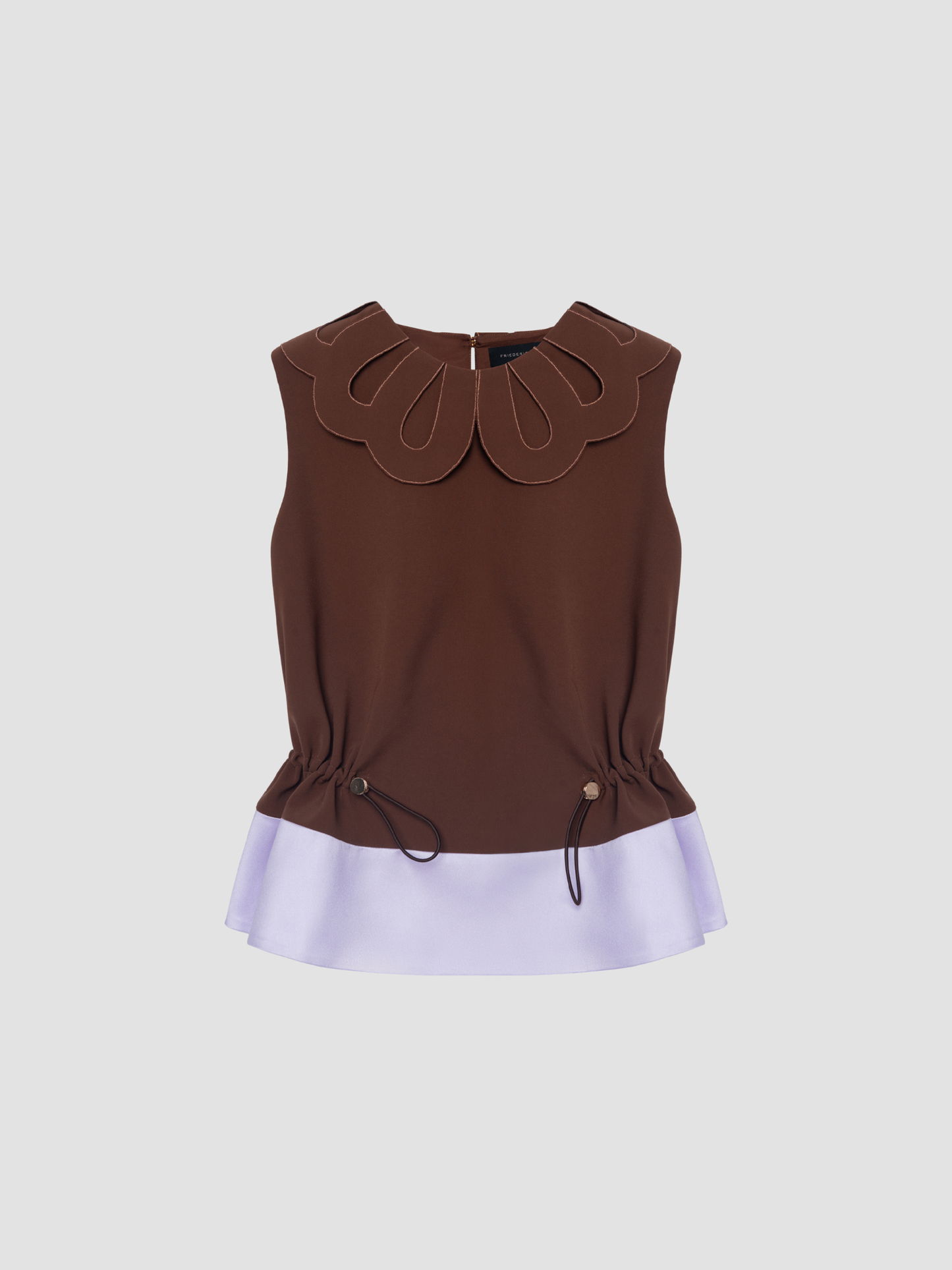 Russet & Lilac Petal Collar Drawstring Top