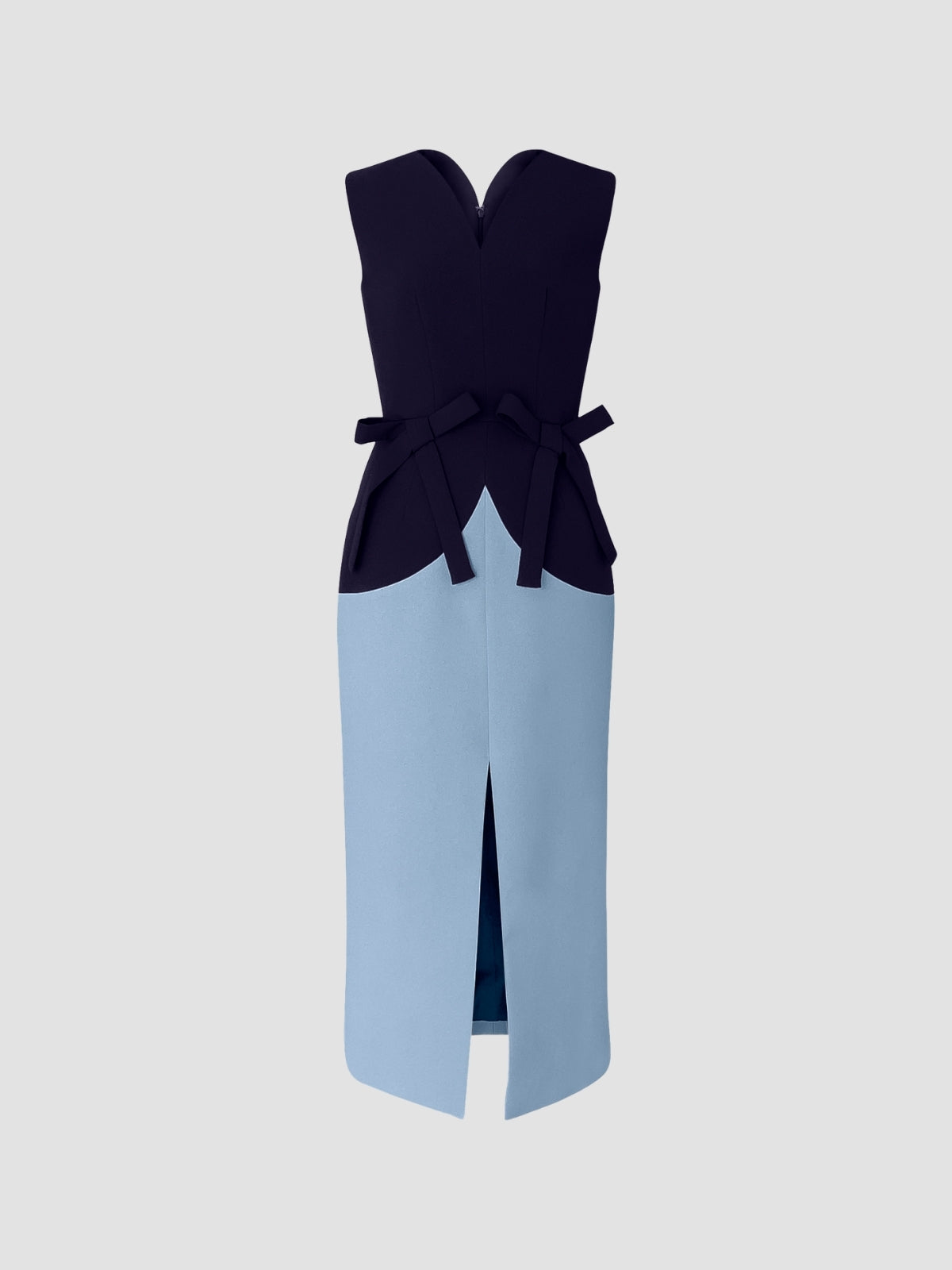Dark blue-rock blue Omikoshi midi dress