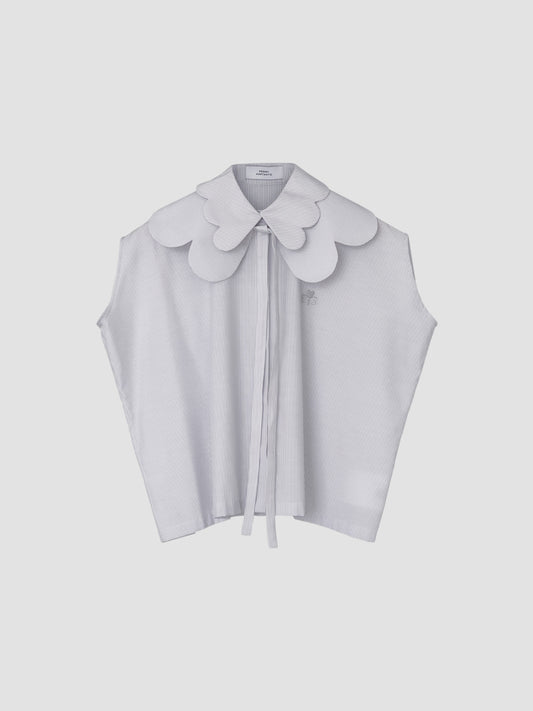 Grey Ochoko sleeveless striped top