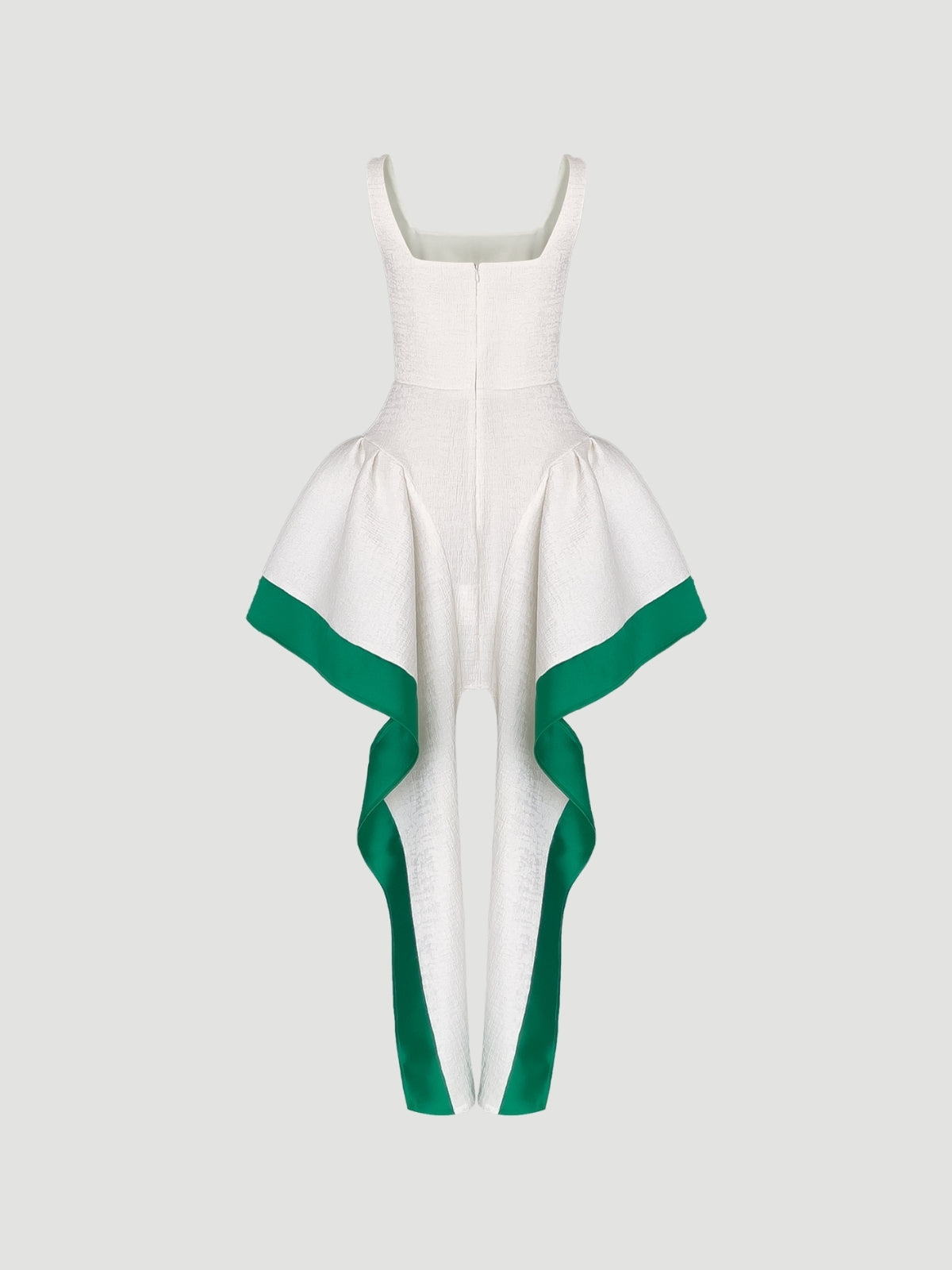 White-emerald green Kabuki mini dress